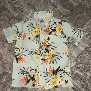 Old Navy toddler boy Short-Sleeve Printed Poplin Shirt size 4t